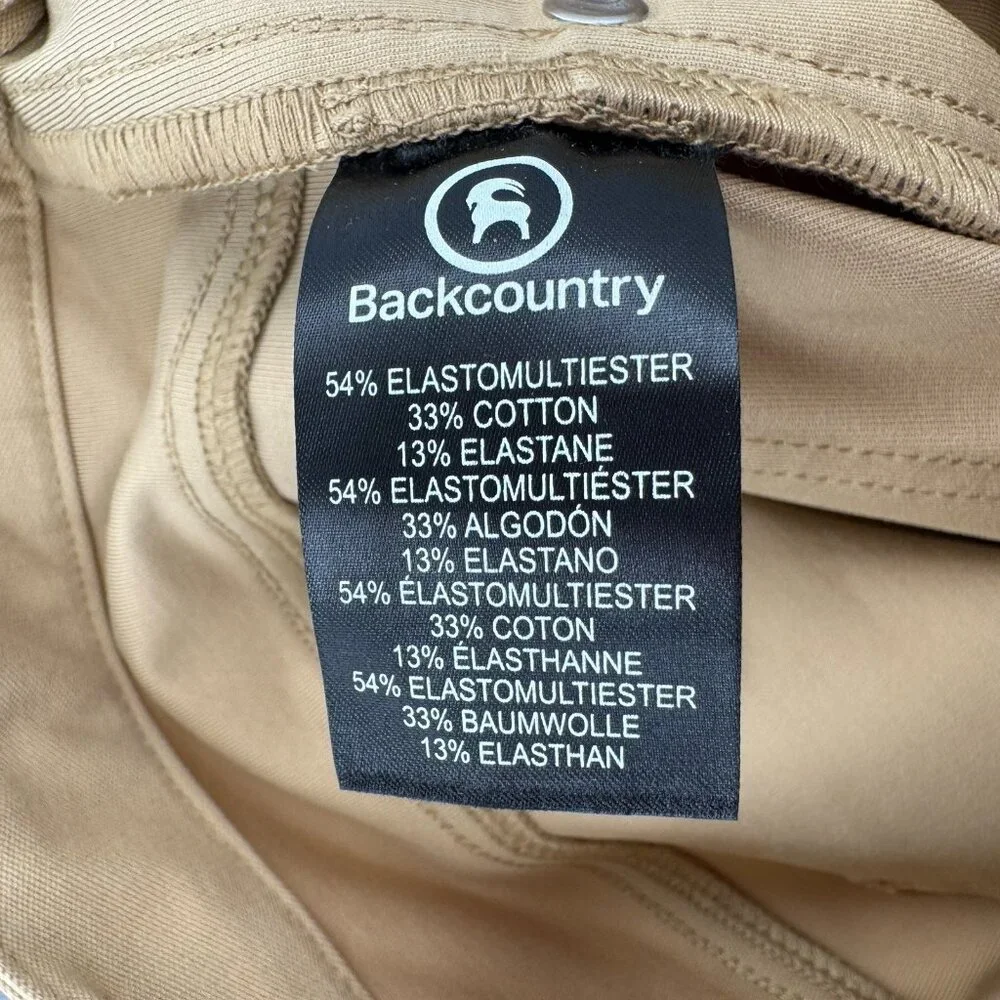 Backcountry Knit Canvas Basis Everyday Pant in Starfish Khaki BCCZ2RM sz 38 Mens